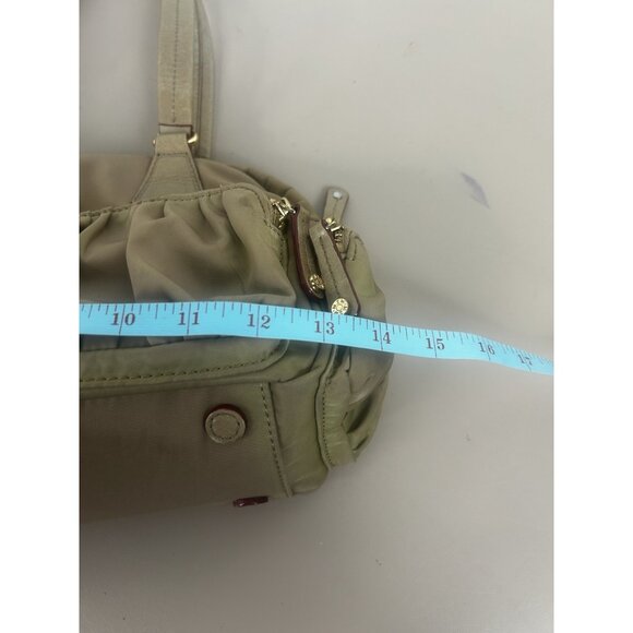MZ Wallace Bedford Nylon Leather Beige Tan Jane Shoulder Bag - Picture 13 of 16
